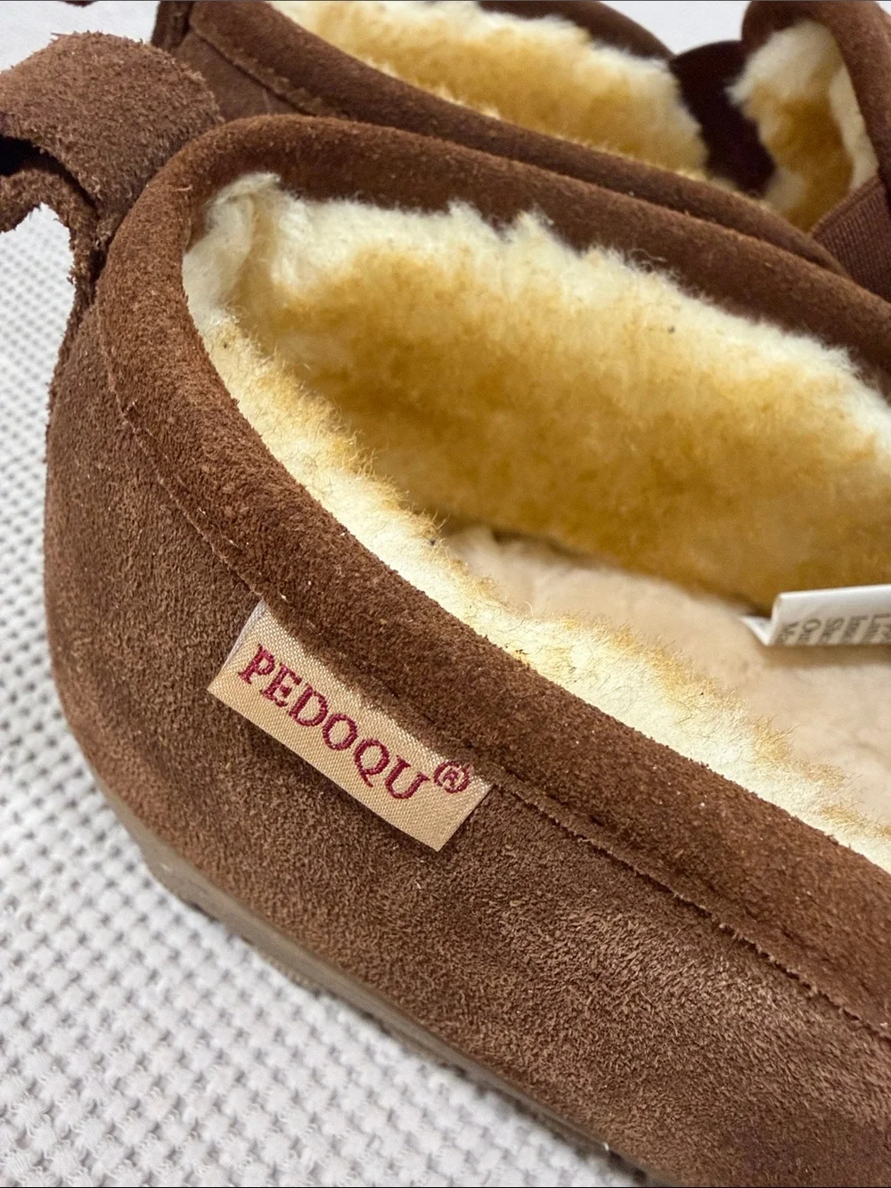 Pedoqu Men's Brown Suede Slip-On Indoor/Outdoor Slippers